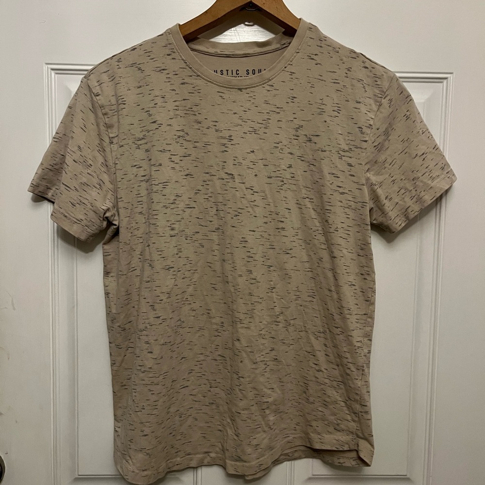 Men's Short Sleeve Beige Speckled Tee